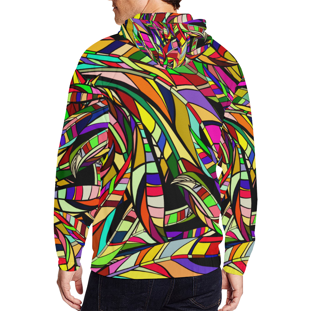 colorful abstract All Over Print Full Zip Hoodie for Men/Large Size (Model H14)