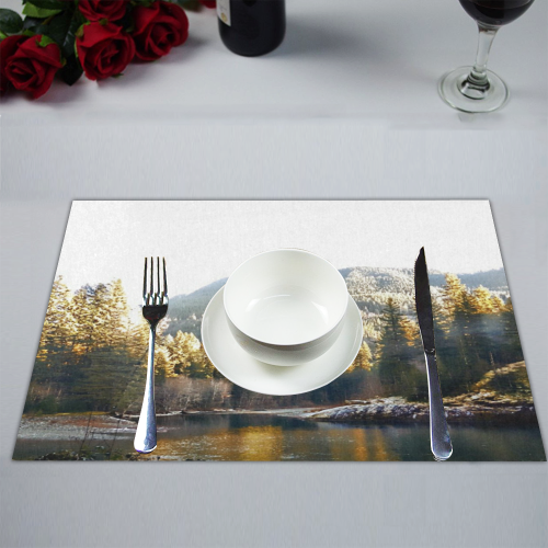 mountain river and frost Placemat 14’’ x 19’’ (Set of 4)