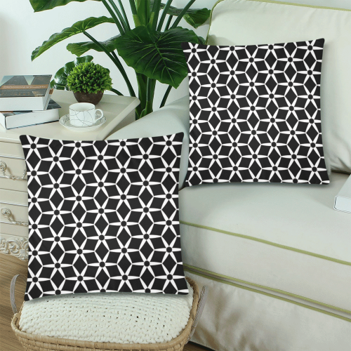 40sw Custom Zippered Pillow Cases 18"x 18" (Twin Sides) (Set of 2)