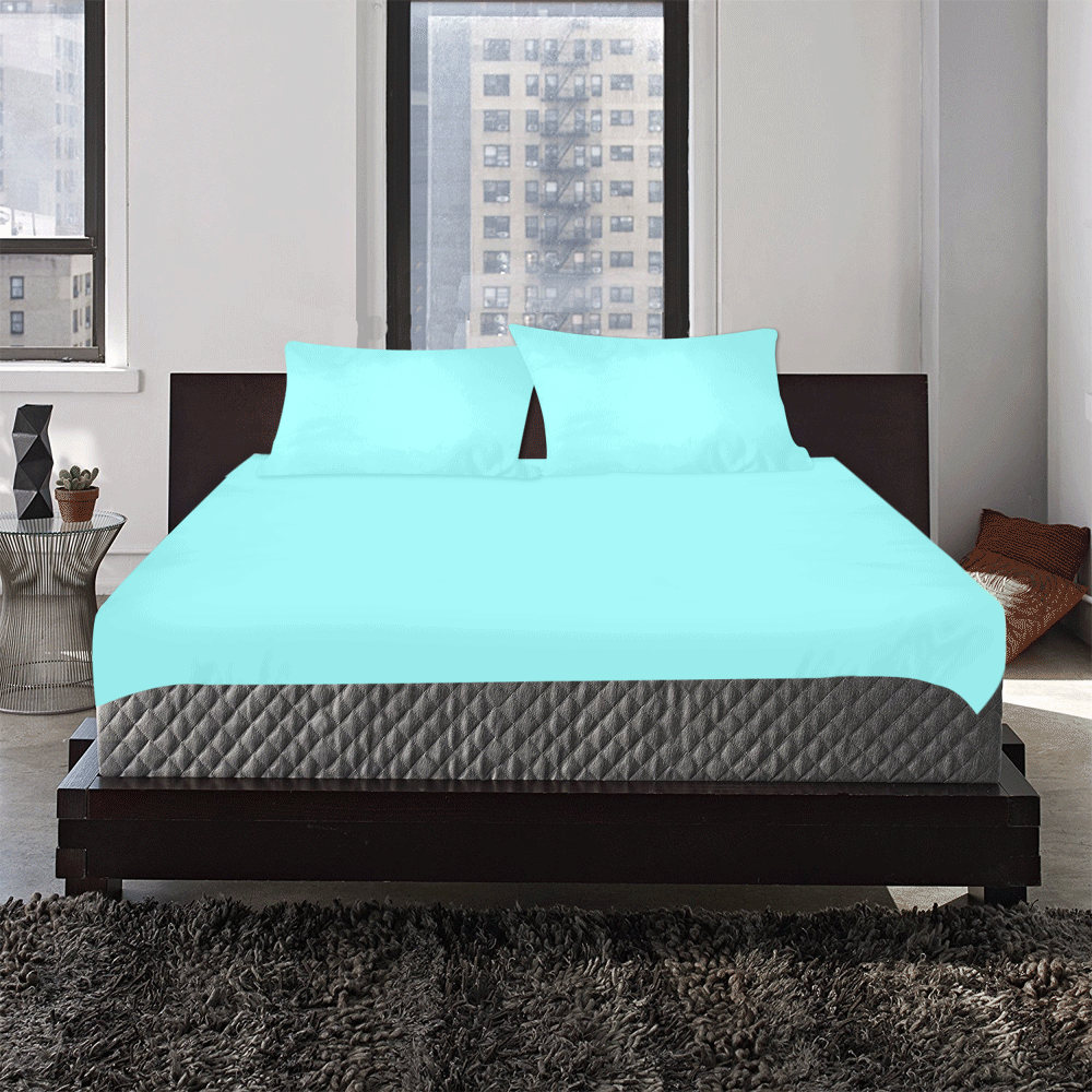 color ice blue 3-Piece Bedding Set