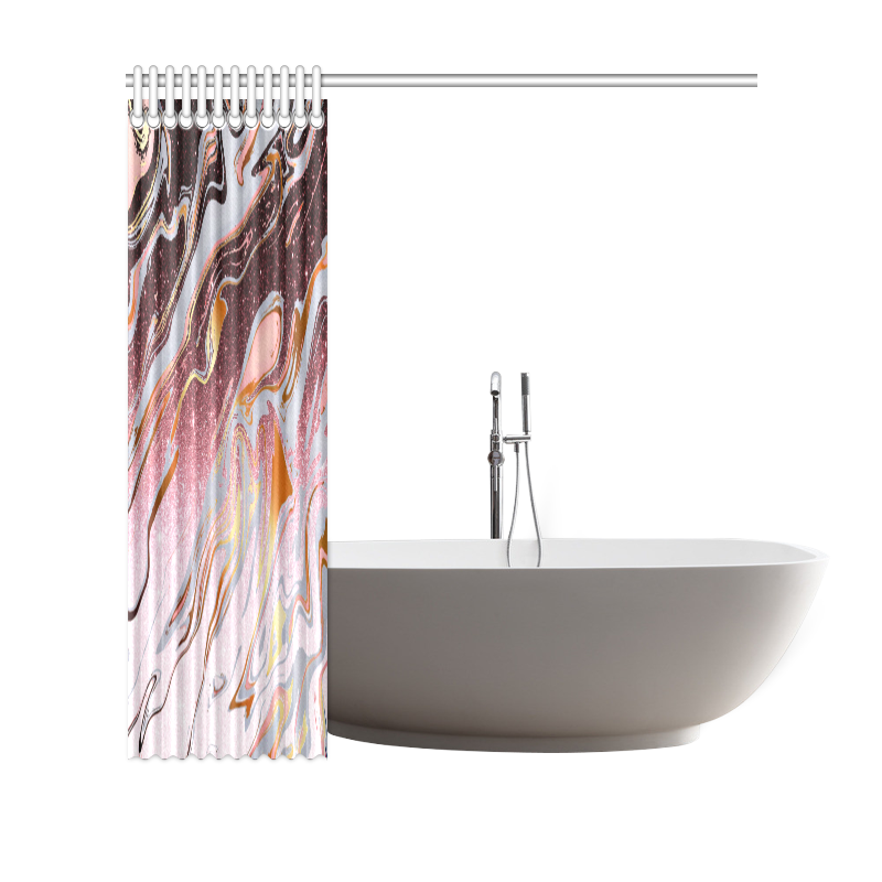 Rose gold glitter marble Shower Curtain 69"x70"