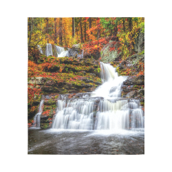 Autumn Waterfall Cotton Linen Wall Tapestry 51"x 60"