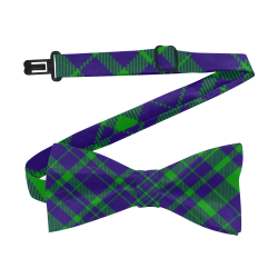 Modern Style Green and Purple Plaid Custom Bow Tie