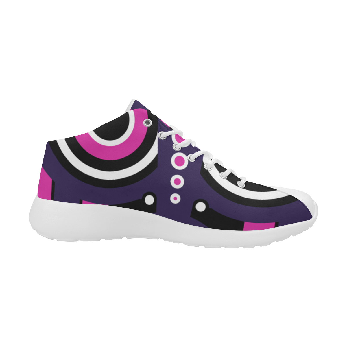 Pink Purple Tiki Tribal Women's Basketball Training Shoes/Large Size (Model 47502)