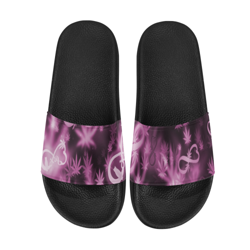 INFINITY PURPLE COSMOS Women's Slide Sandals (Model 057)