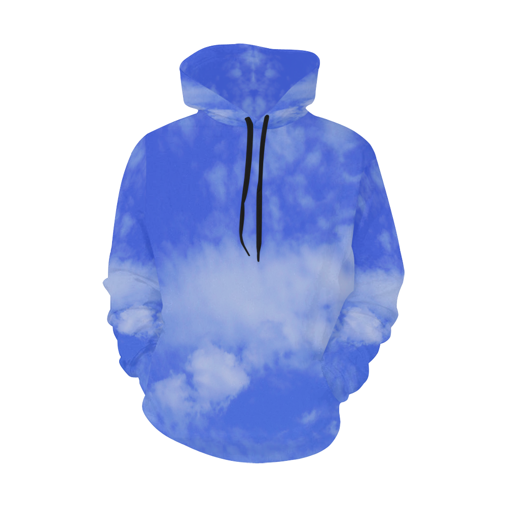 Blue Clouds All Over Print Hoodie for Men/Large Size (USA Size) (Model H13)
