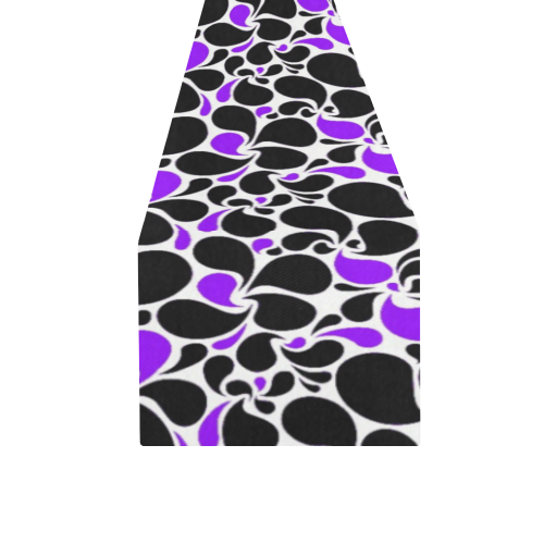 purple black paisley Table Runner 16x72 inch