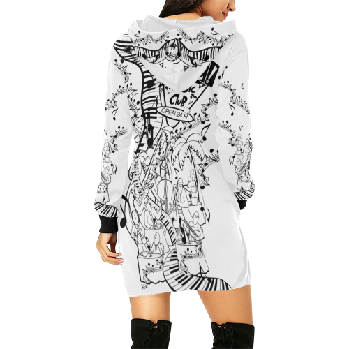 Hoodie Dress Music Art Print Juleez All Over Print Hoodie Mini Dress (Model H27)