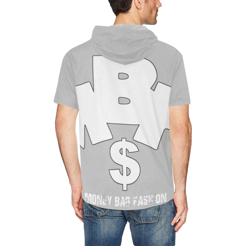 MBF hoodie grey All Over Print Short Sleeve Hoodie for Men (Model H32)