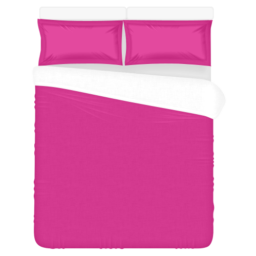color Barbie pink 3-Piece Bedding Set