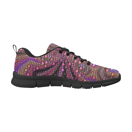 hearts everywhere B  by JamColors Women's Breathable Running Shoes (Model 055)