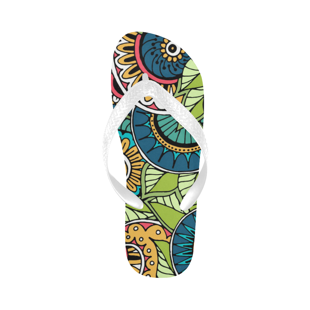 Mandala Pattern Flip Flops for Men/Women (Model 040)