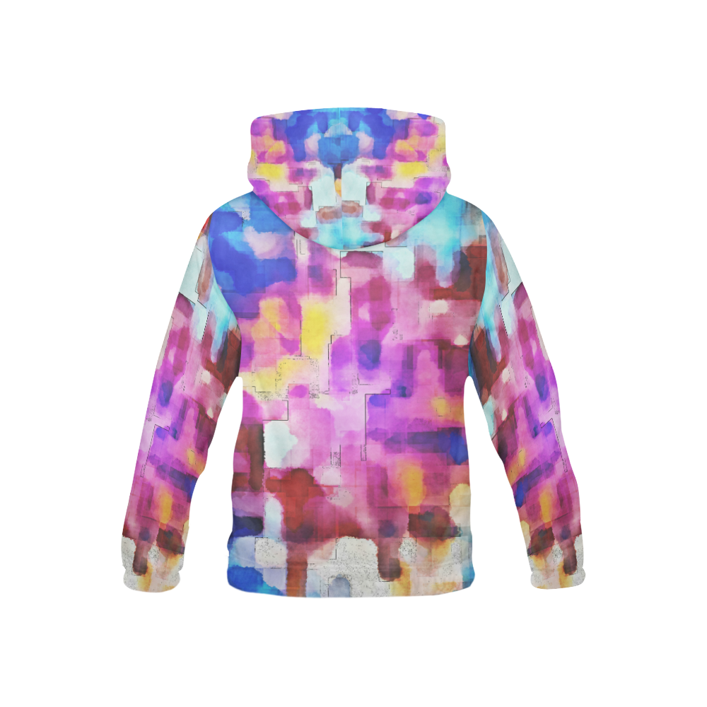 Blue pink watercolors All Over Print Hoodie for Kid (USA Size) (Model H13)
