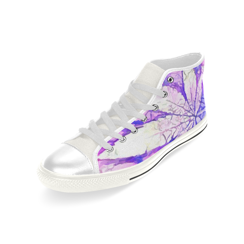 Acid Leaf (white) Men’s Classic High Top Canvas Shoes (Model 017)