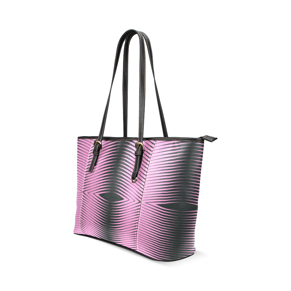 metal lila Leather Tote Bag/Small (Model 1640)