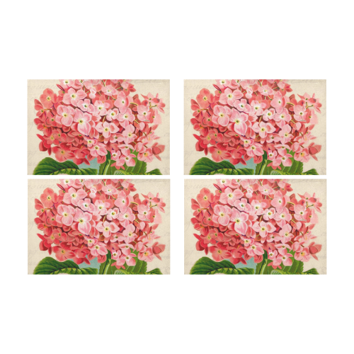 pink hydrangia Placemat 12’’ x 18’’ (Set of 4)
