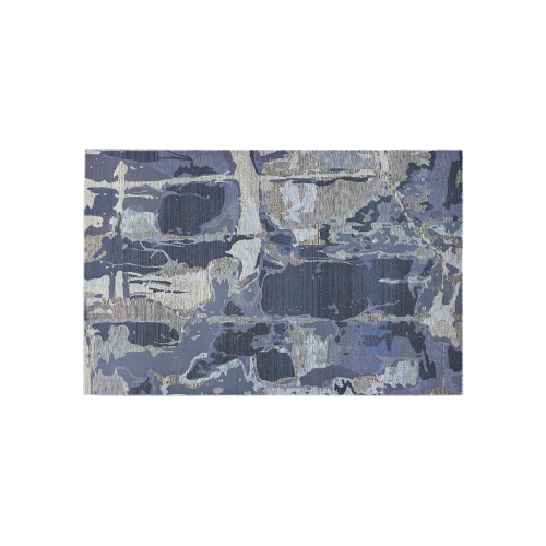 Ayumi, Blue, Gray, Silver Abstract Area Rug 5'x3'3''
