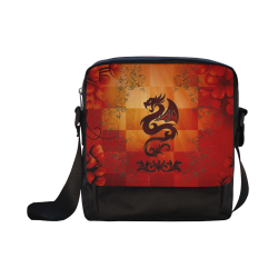 Tribal dragon  on vintage background Crossbody Nylon Bags (Model 1633)