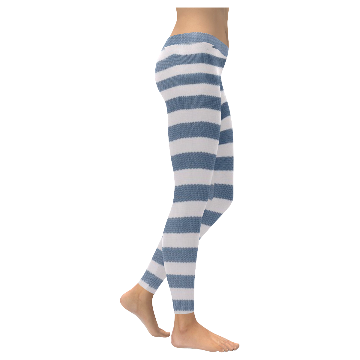 Striped beautiful color Women's Low Rise Leggings (Invisible Stitch) (Model L05)