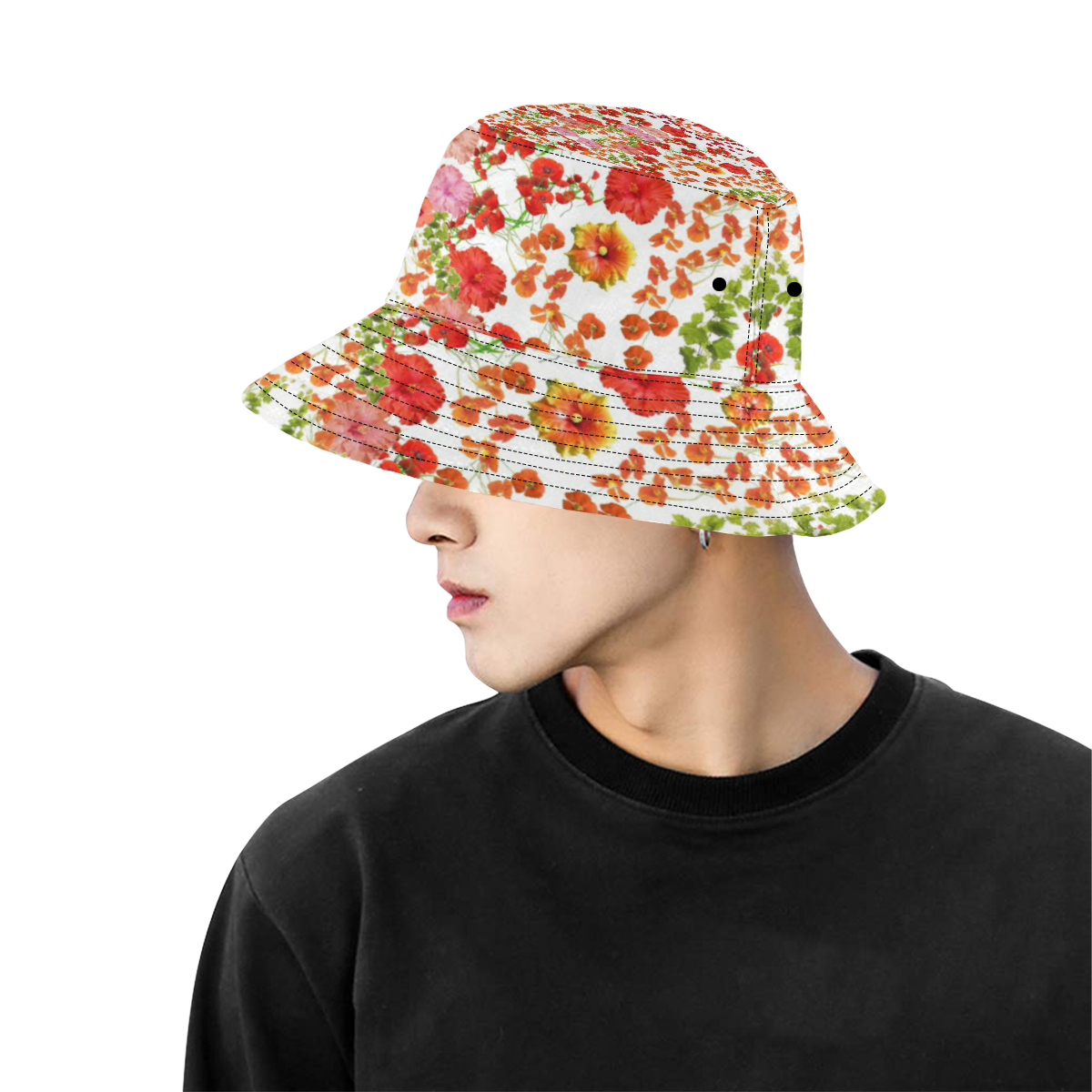coquelicots 3 All Over Print Bucket Hat for Men