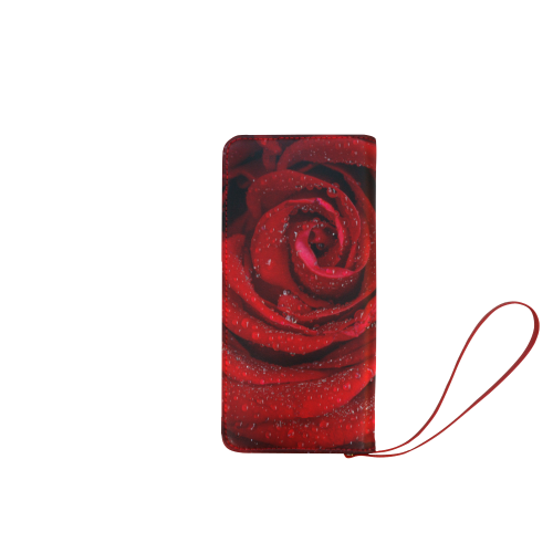 Red rosa Women's Clutch Wallet (Model 1637)