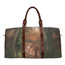 Awesome wolf in the night Waterproof Travel Bag/Small (Model 1639)