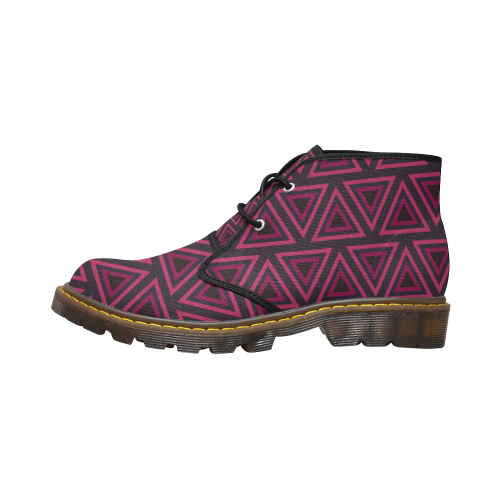 Tribal Ethnic Triangles Women's Canvas Chukka Boots/Large Size (Model 2402-1)