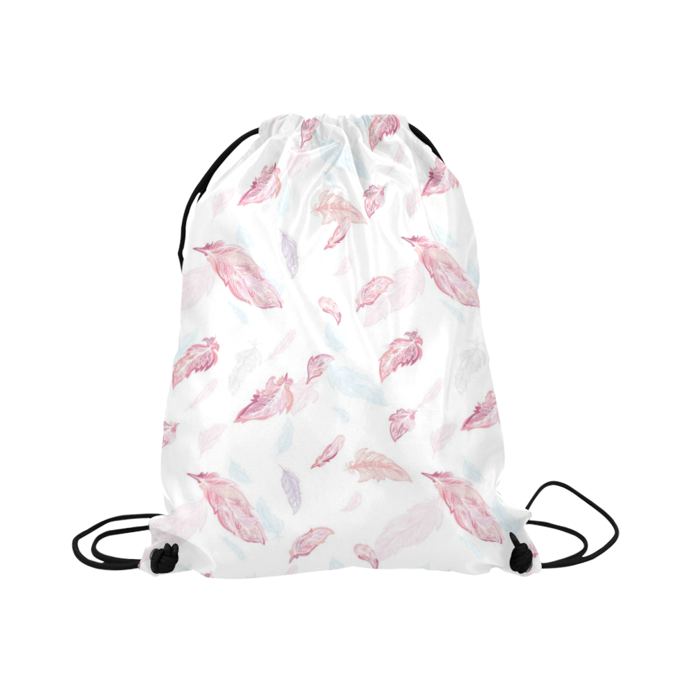 Watercolor Feathers Large Drawstring Bag Model 1604 (Twin Sides)  16.5"(W) * 19.3"(H)