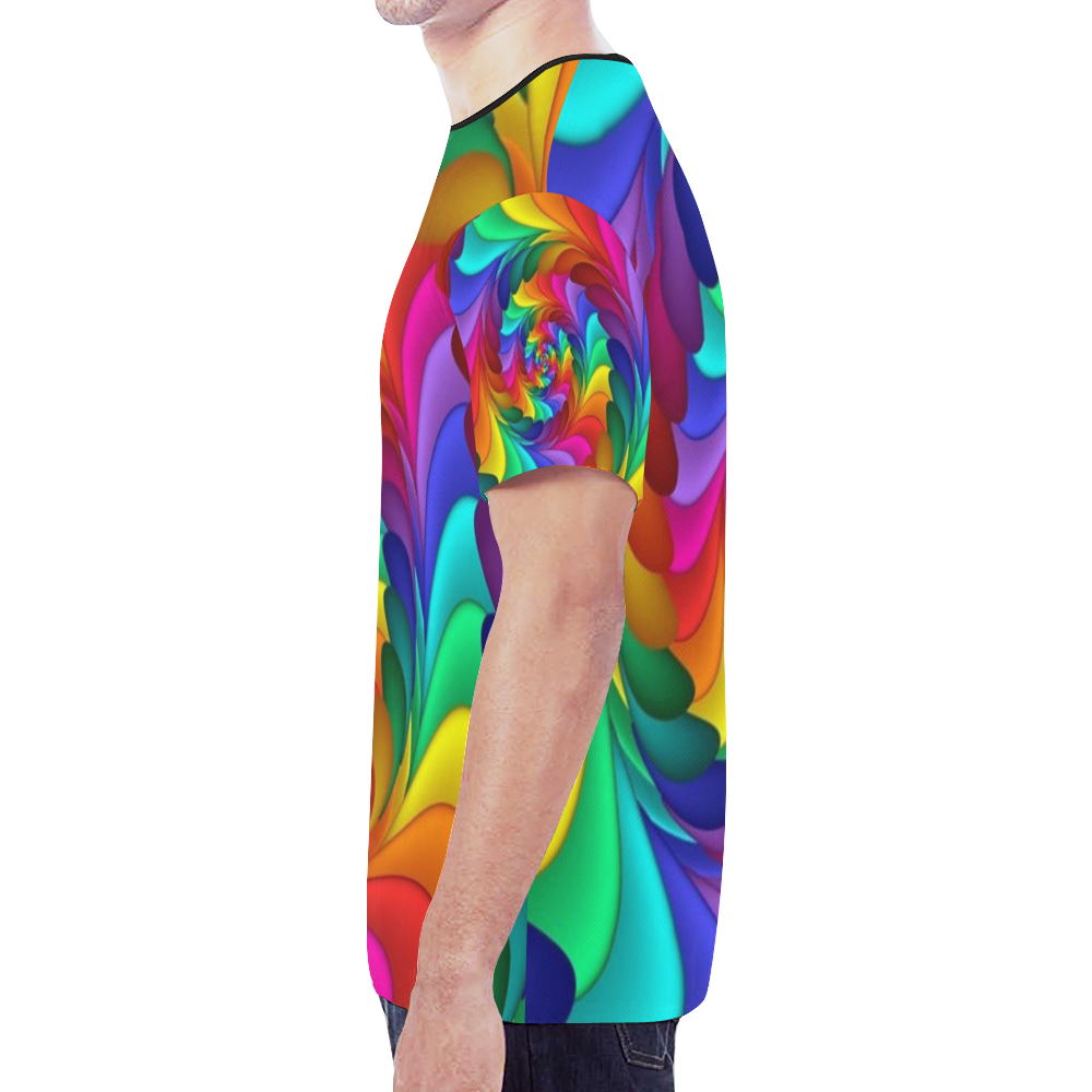 RAINBOW CANDY SWIRL New All Over Print T-shirt for Men (Model T45)