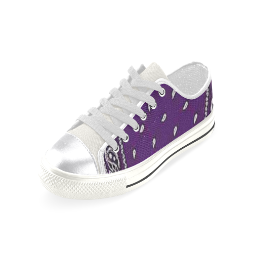 Purple Bandana Women's Classic Canvas Shoes (Model 018)