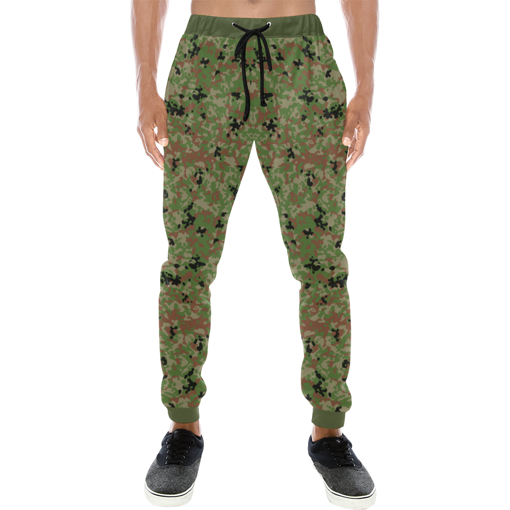 Japanese 1991 jietai camouflage green belt Men's All Over Print Sweatpants (Model L11)
