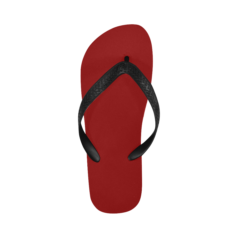 color dark red Flip Flops for Men/Women (Model 040)