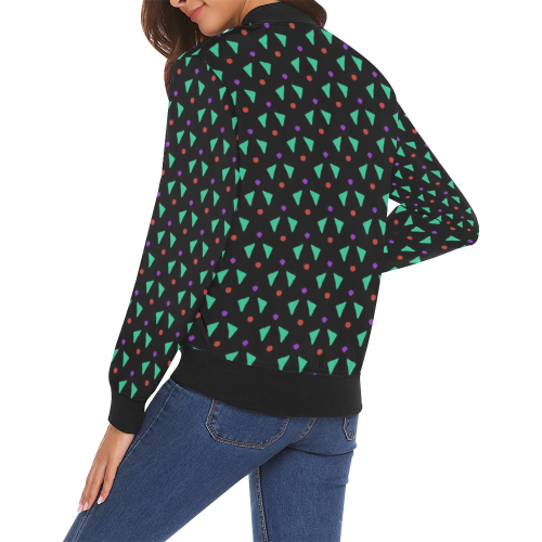Funny Doodle Pattern 2B by JamColors All Over Print Bomber Jacket for Women (Model H19)