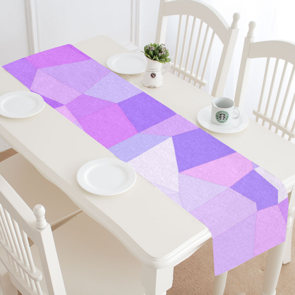 Bright Purple Mosaic Table Runner 14x72 inch