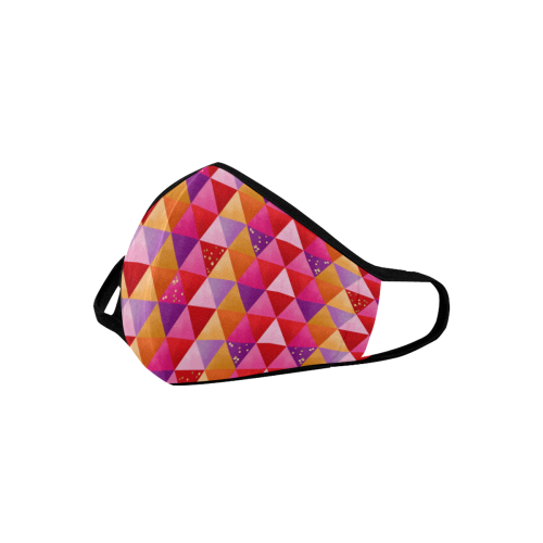 Triangle Pattern - Red Purple Pink Orange Yellow Mouth Mask