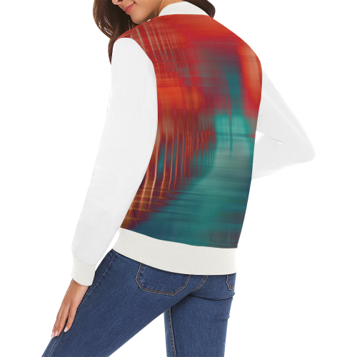 abstract lines All Over Print Bomber Jacket for Women (Model H19)