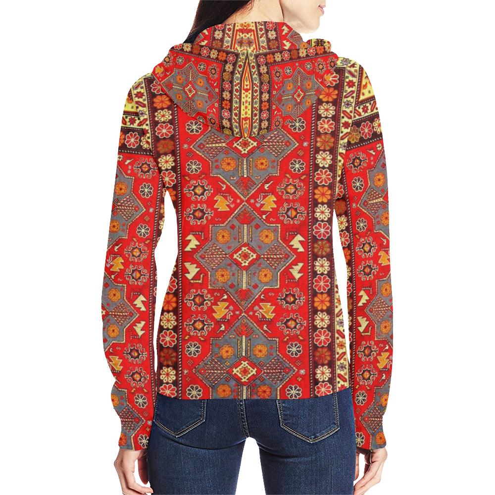 Azerbaijan Pattern 5 All Over Print Full Zip Hoodie for Women (Model H14)