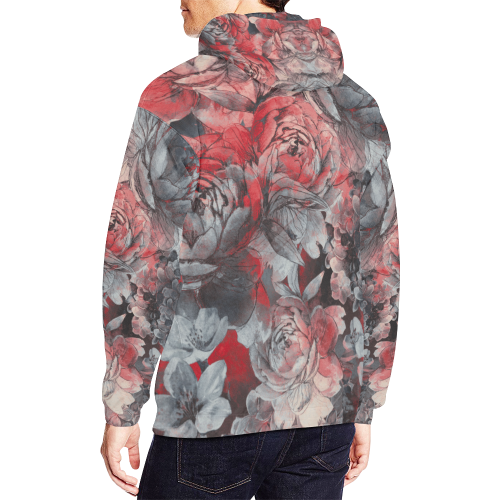 flowers3sm1 All Over Print Hoodie for Men/Large Size (USA Size) (Model H13)