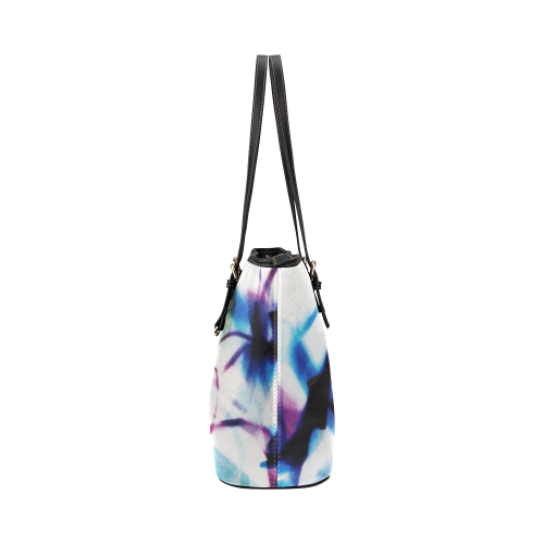 Abstract Photographic Drawing Leather Tote Bag/Large (Model 1651)
