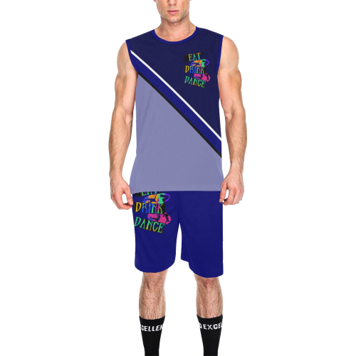 Break Dancing Colorful / Dark Blue All Over Print Basketball Uniform