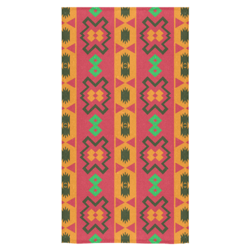 Tribal shapes in retro colors (2) Bath Towel 30"x56"