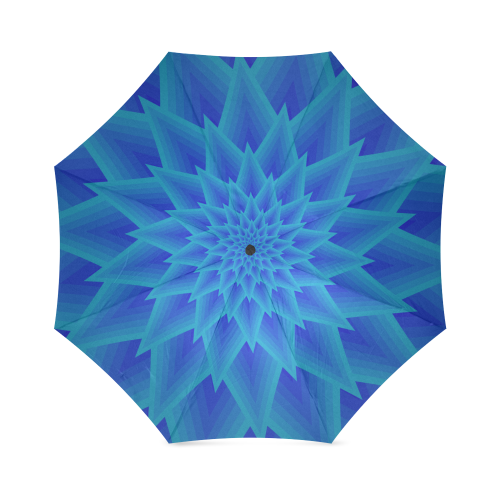 Royal blue night flower Foldable Umbrella (Model U01)