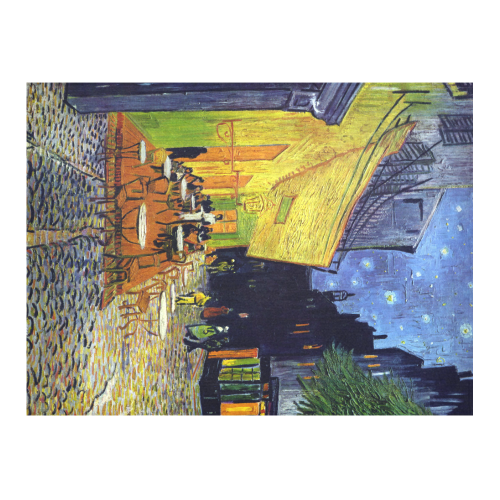 Vincent Willem van Gogh - Cafe Terrace at Night Cotton Linen Tablecloth 52"x 70"