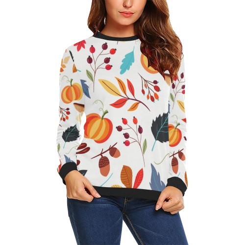 Autumn Mix All Over Print Crewneck Sweatshirt for Women (Model H18)