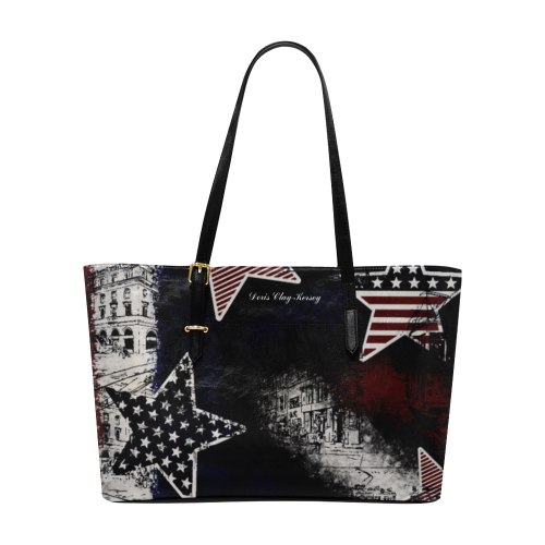 American Town with Stars Design By Me by Doris Clay-Kersey Euramerican Tote Bag/Large (Model 1656)
