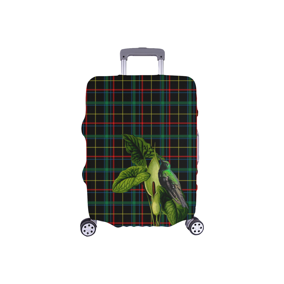 Tartan With Flower And Bird Luggage Cover/Small 18"-21"