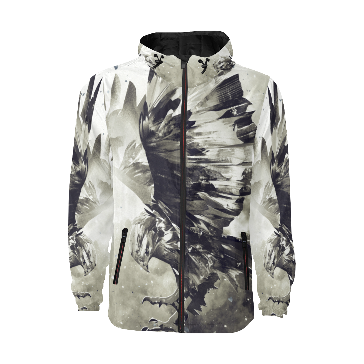 Eagle Bird Animal All Over Print Quilted Windbreaker for Men (Model H35)