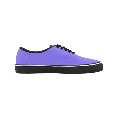 color medium slate blue Classic Men's Canvas Low Top Shoes/Large (Model E001-4)