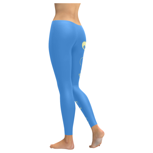 L. Metatron Blue Sky Low Rise Leggings Women's Low Rise Leggings (Invisible Stitch) (Model L05)