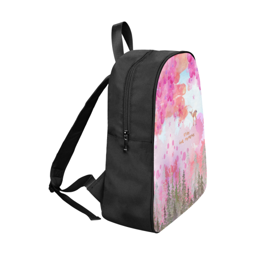 Little Deer in the Magic Pink Forest Fabric School Backpack (Model 1682) (Large)